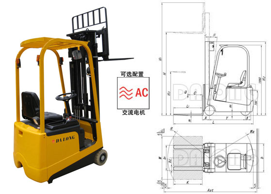 無錫大隆CPD10SA 迷你型全電動平衡重叉車 