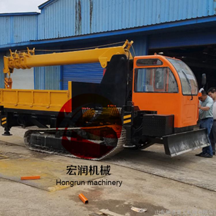  直銷履帶吊車 工程橡膠底盤履帶隨車隨車吊 四驅液壓履帶隨車吊