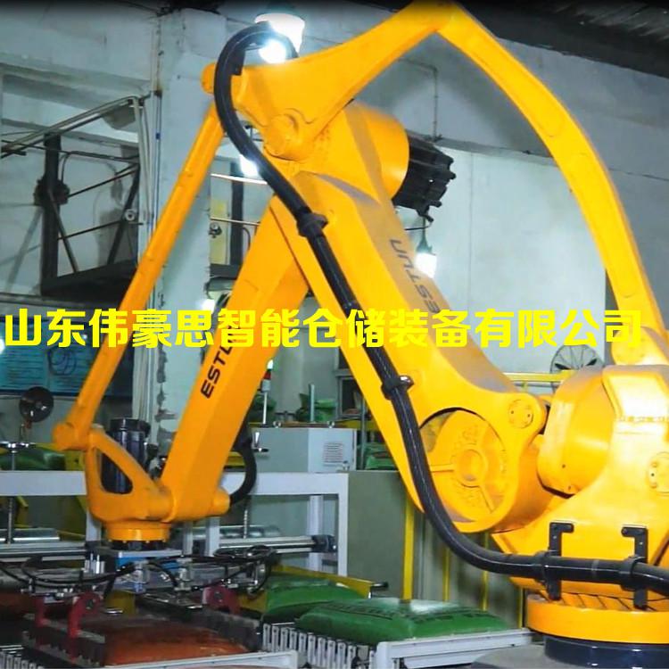 山東袋裝飼料碼垛機器人廠家直供 智能碼垛機械手工作原理