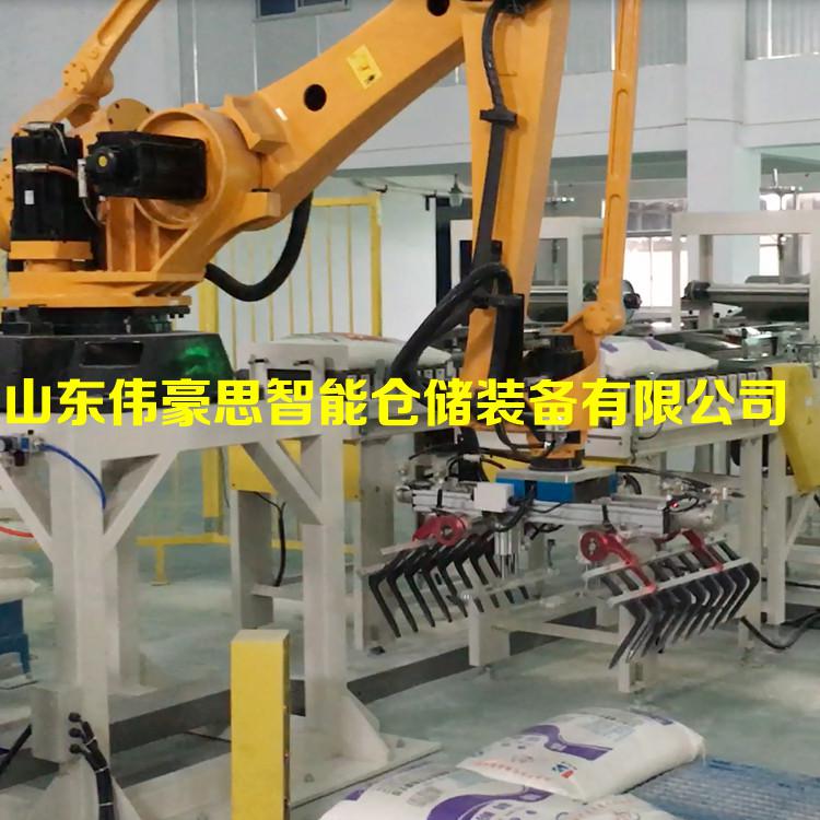 供應復合肥全自動碼垛機 肥料碼垛機器人工作現場