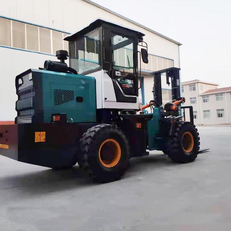   廠家直銷加后配重越野叉車 工地實心胎越野叉車 內燃式升降推高車